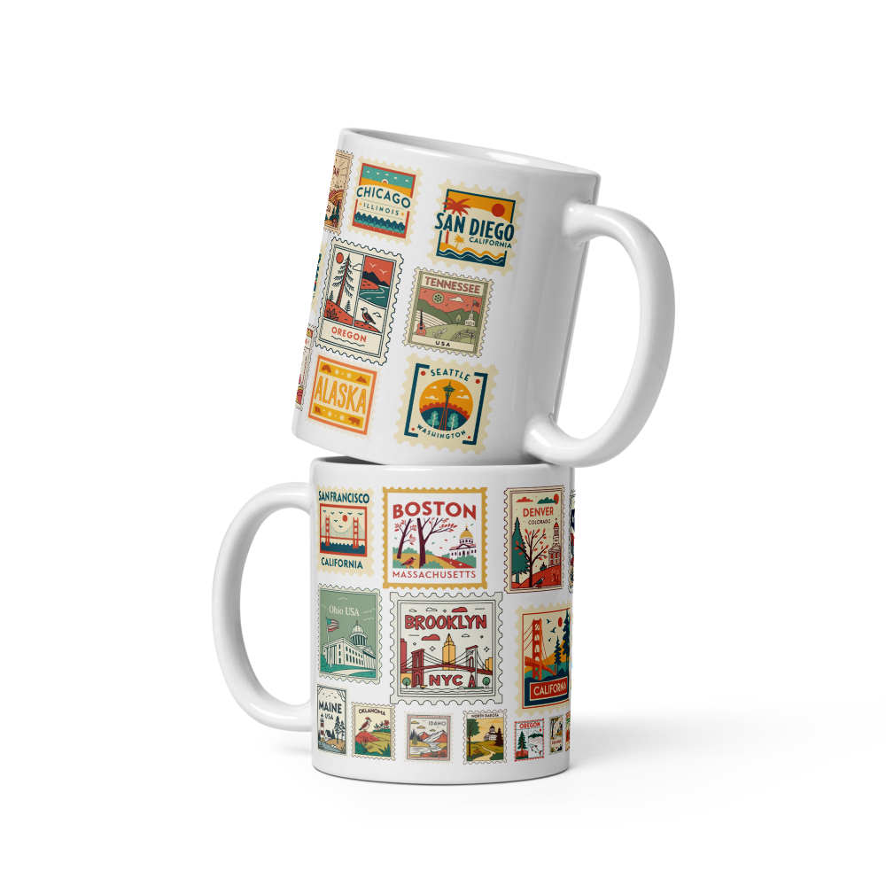 USA Stamp Tasse