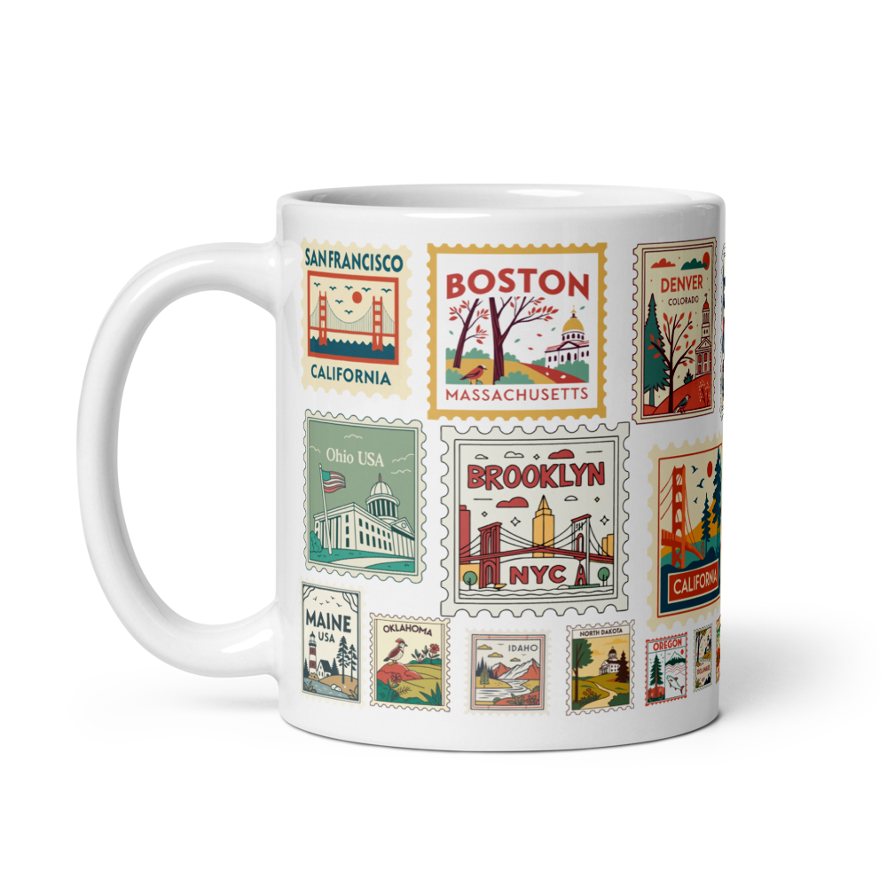 USA Stamp Tasse