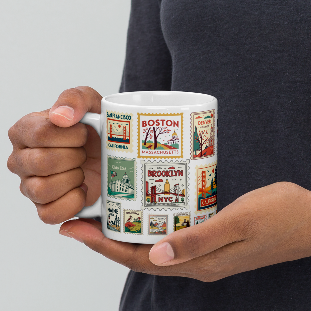USA Stamp Tasse