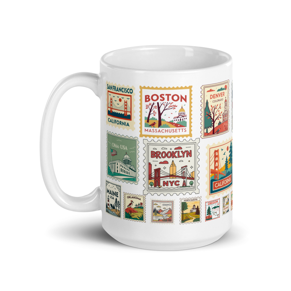 USA Stamp Tasse